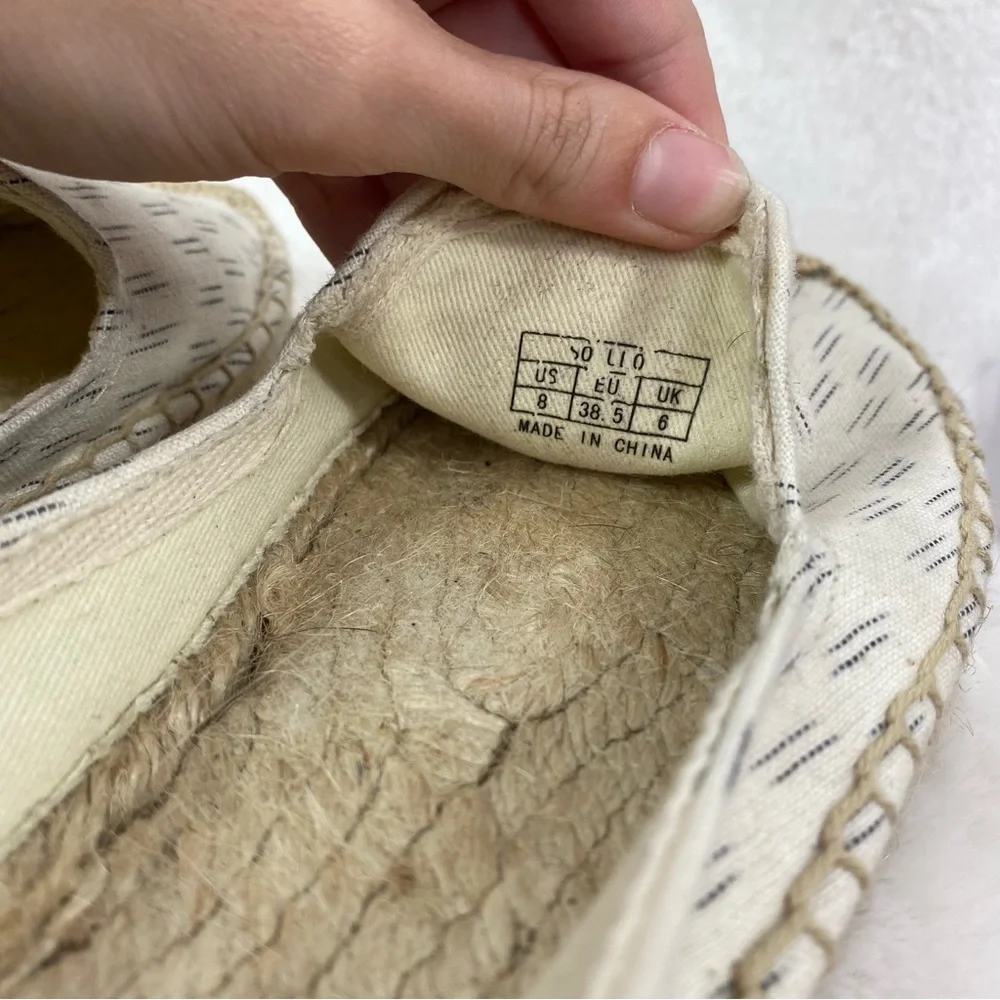 Soludos ecru and black geometric espadrilles 8